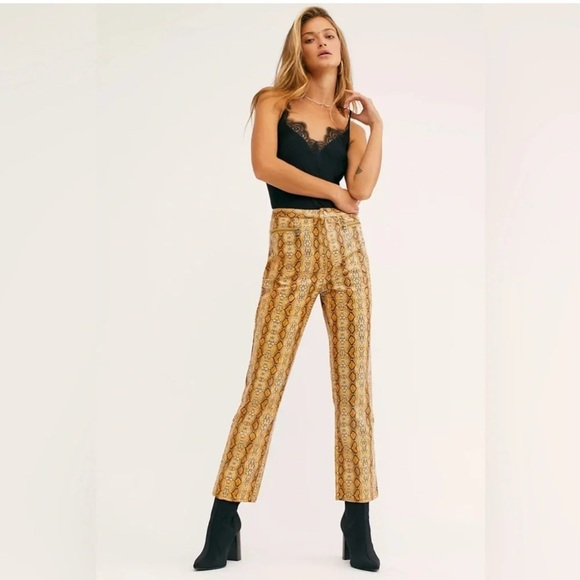 Free People Wild Horses Vegan High Waist Straight Leg Pants 2 - Picture 1 of 7